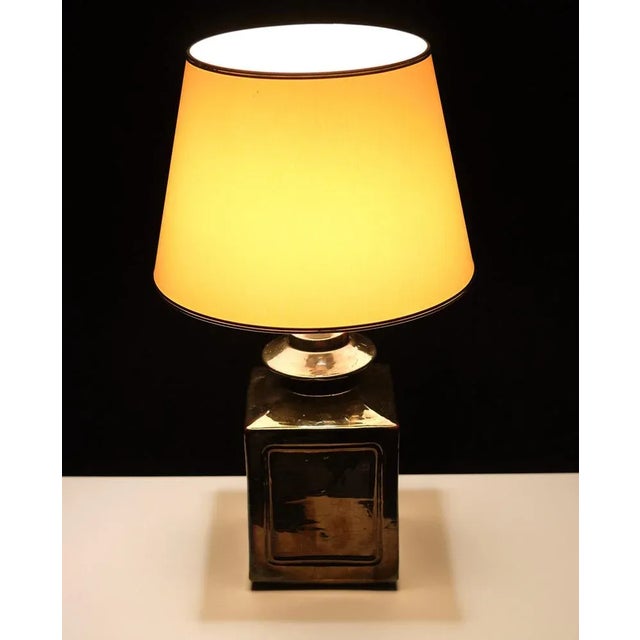 Square Ceramic Table Lamp, France, 1970s For Sale - Image 10 of 12