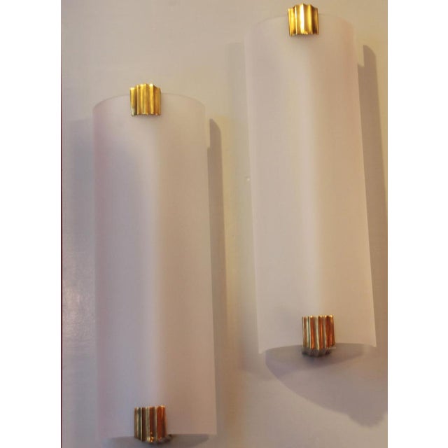 Vintage French Art Deco Brass Sconce, 1930s For Sale - Image 6 of 11