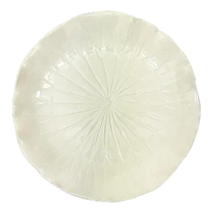 1980s White Lotus Serving Platter by Poppytrail for Metlox
