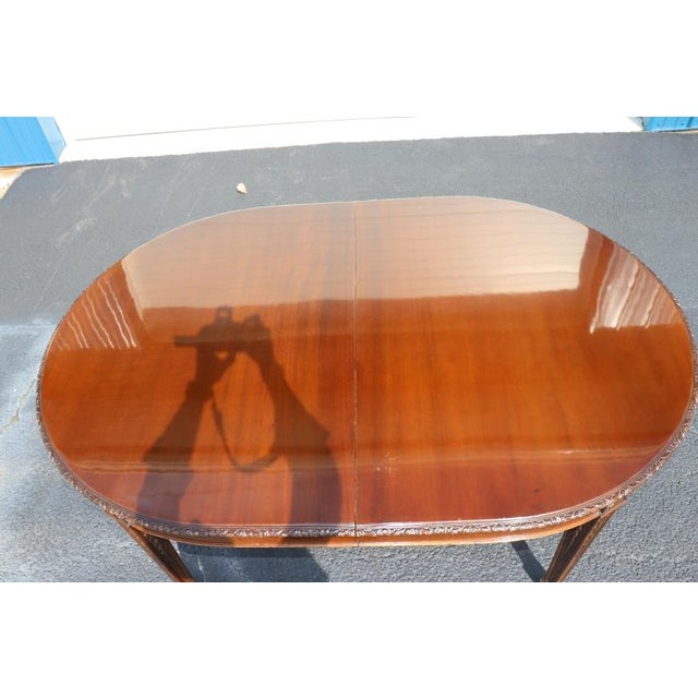 Adams Style Carved Mahogany Dining Table With Three Leaves For Sale - Image 4 of 12
