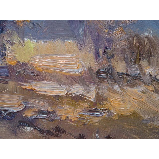 Edgars Vinters, Autumn Landscape, 1976, Oil on Cardboard For Sale - Image 6 of 7