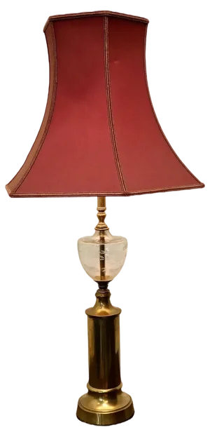 Glass and Brass Table Lamp, 1960s