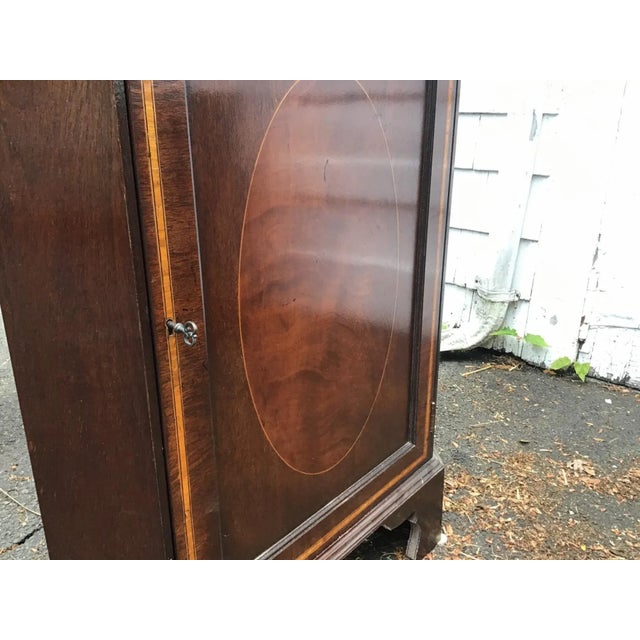 Vintage George III Style Satinwood Inlaid Mahogany Corner Cabinet For Sale - Image 4 of 6
