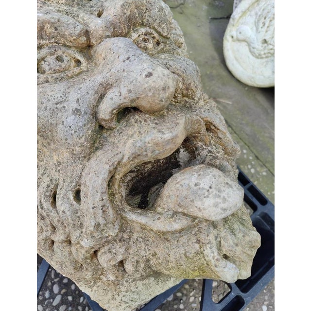 Gold 20th Century Mask with Marble Keystone For Sale - Image 8 of 11