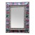 1960s Italian Reverse-Painted Geranium Glass Giltwood Mirror For Sale
