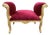 1970 French Artisan Louis XVI Red Velvet Beech Bench For Sale