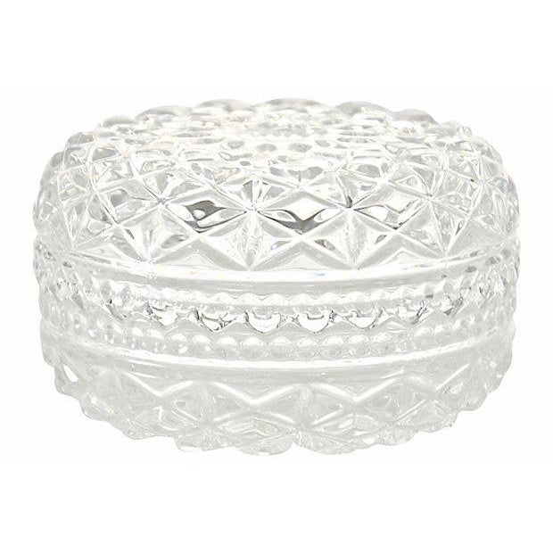 Diamond Pattern Glass Box Chairish