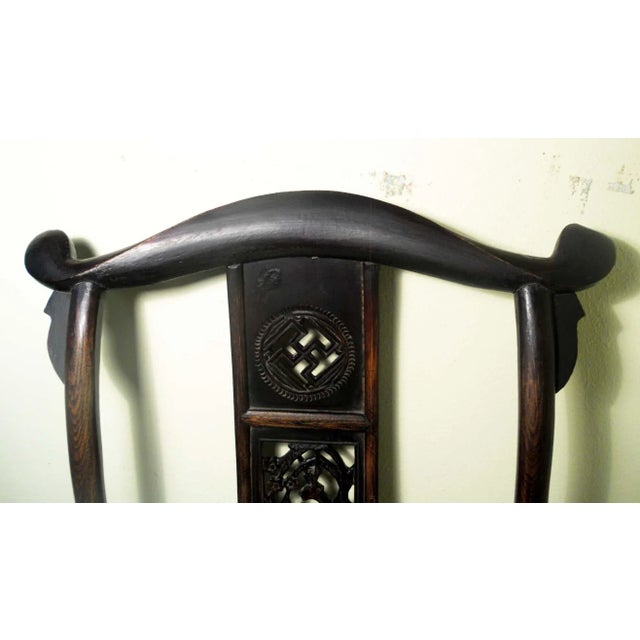1800s Antique Chinese High Back Armchairs- a Pair For Sale - Image 11 of 12