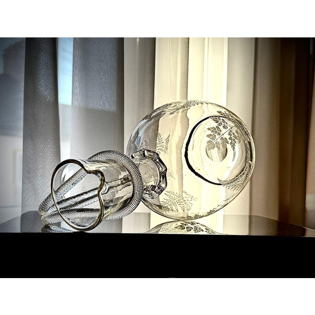 Victorian Etched Glass Amphora Jug with Serpent Handle, 1880s For Sale - Image 14 of 18