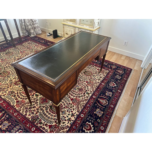 John Widdicomb Early 20th Century John Widdicomb Mahogany Partner's Desk With Leather Top and Pull-Out Writing Slides For Sale - Image 4 of 16