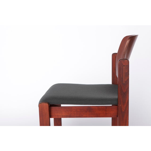 Vintage German Stacking Chair in Dark Beech from Lübke, 1970s For Sale - Image 4 of 10