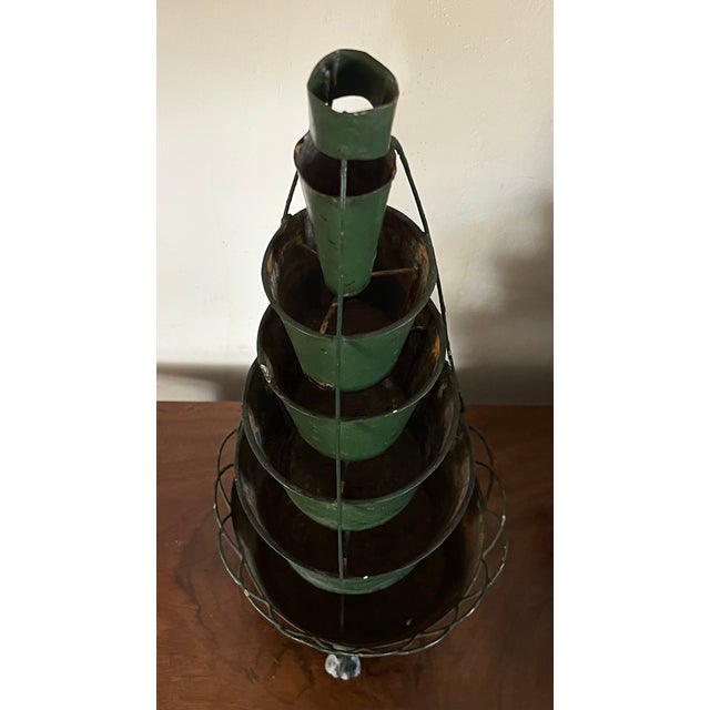 Antique 19th Century French Tole Graduated Seven Tiered Tulipiere Flower Frog Centerpiece For Sale - Image 11 of 12