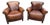 Pair of French Leather Club Chairs For Sale