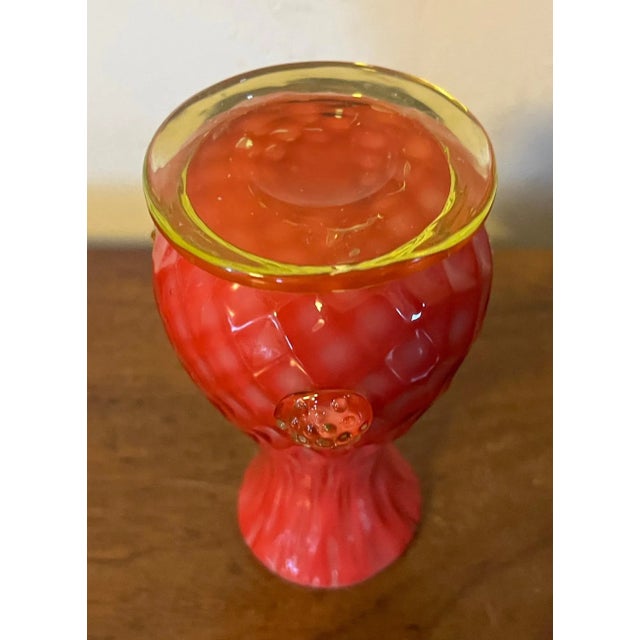 Antique Late 19th Century American Cased Glass Small Vase For Sale - Image 11 of 12