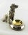 2000 - 2009 2000s Metal Retriever Dog With Dish Gilded Open Salt For Sale - Image 5 of 8