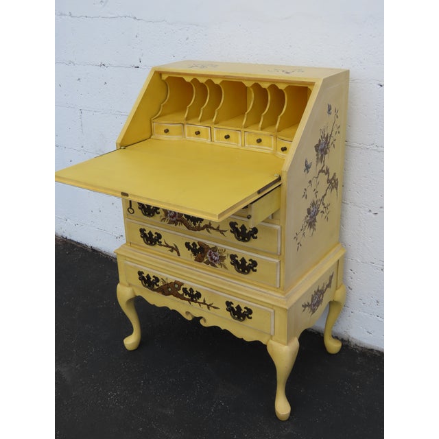 French Hand Painted Small Secretary Desk 6887 For Sale In Miami - Image 6 of 17