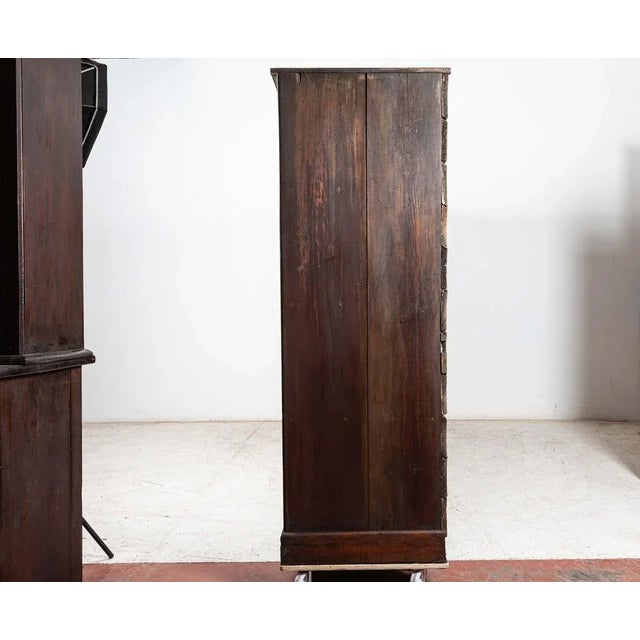 19th Century English Ironmonger's Pine Shelving Cabinet For Sale - Image 6 of 10