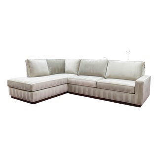 DreamSofa Alton 2 Piece Contemporary Modern Sectional Sofa With Almond Fabric For Sale