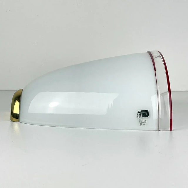 White and Red Murano Wall Lamp from Itre, Italy, 1980s For Sale - Image 6 of 13