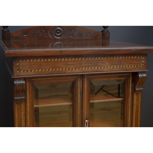 Brown Edwardian Rosewood and Mahogany Cabinet, 1890s For Sale - Image 8 of 16