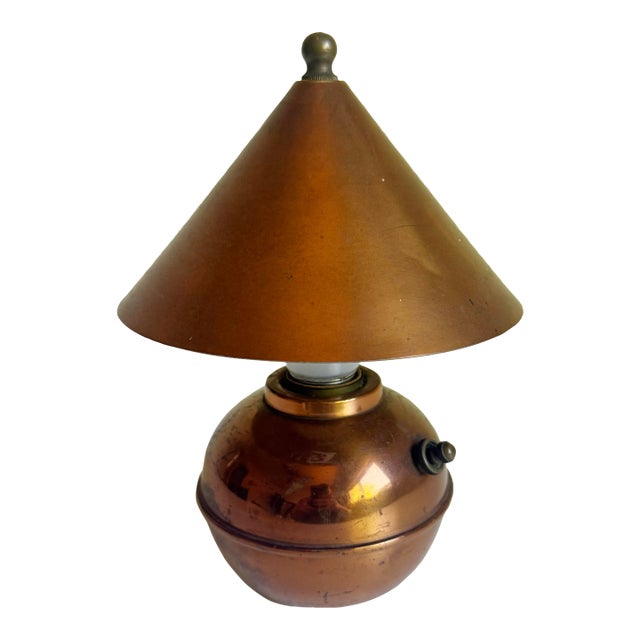 Ruth Gerth for Chase Modernist Copper "Glow Lamp", Parts Only, 1930s For Sale