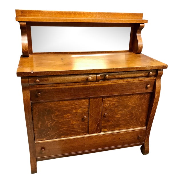 1900s Antique Easton Empire Sideboard With Beveled Mirror Chairish
