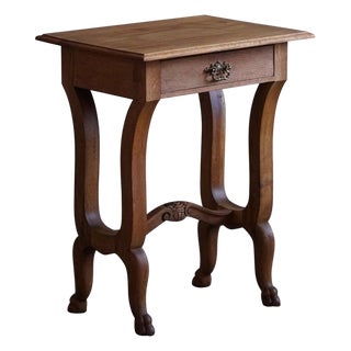 Baroque Carved Lion Feets Danish Console Table in Oak, 1890s For Sale