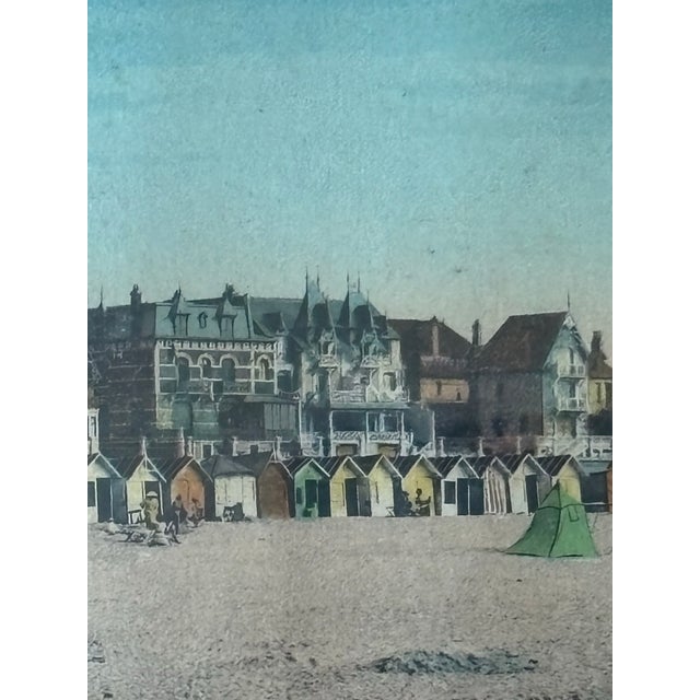 A window into early 20th century seaside elegance. This early 20th century framed vintage hand-tinted panoramic view...