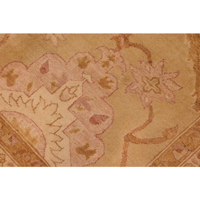Oriental Ziegler Gold Brown Hand-Knotted Wool Rug - 10'1'' X 14'0'' For Sale In New York - Image 6 of 8