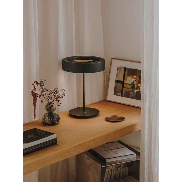 Metal Large Graphite Sin Table Lamp with Shade by Antoni Arola For Sale - Image 7 of 15