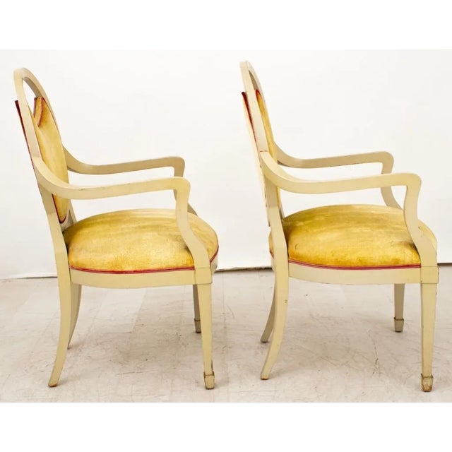 Transitional Pair of Jamie Drake Custom-Made Lacquered Armchairs For Sale - Image 3 of 12