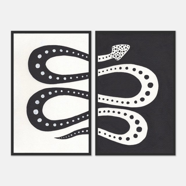 Willa Heart Moon Pie Diptych by Willa Heart in Black Frame, Small Art Print For Sale - Image 4 of 4