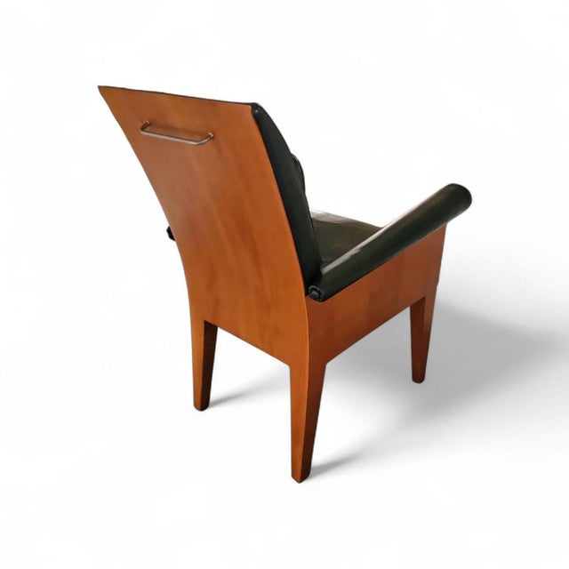 Paramount Chair in Black Leather by Philippe Starck for Driade, 1989 For Sale - Image 11 of 16
