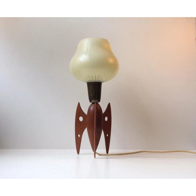 Mid-Century Rocket Shaped Table Lamp in Teak, 1950s For Sale - Image 6 of 6