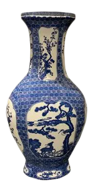 Asian Style Blue and White Vase