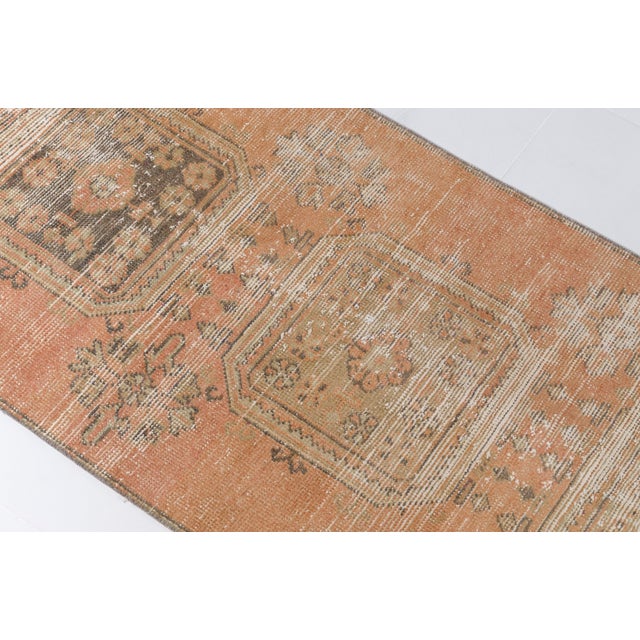 Mid 20th Century Orange Traditional Turkish Rug For Sale - Image 4 of 10