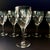 Art Deco Vintage Wine Glasses by Standard Glass Co in the Criss Cross & Punties Pattern – Set of 6 Gobblets - Art Deco Depression Glass – 7.25" For Sale - Image 3 of 9