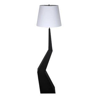 NOIR Rhombus Floor Lamp with Shade, Black Metal For Sale