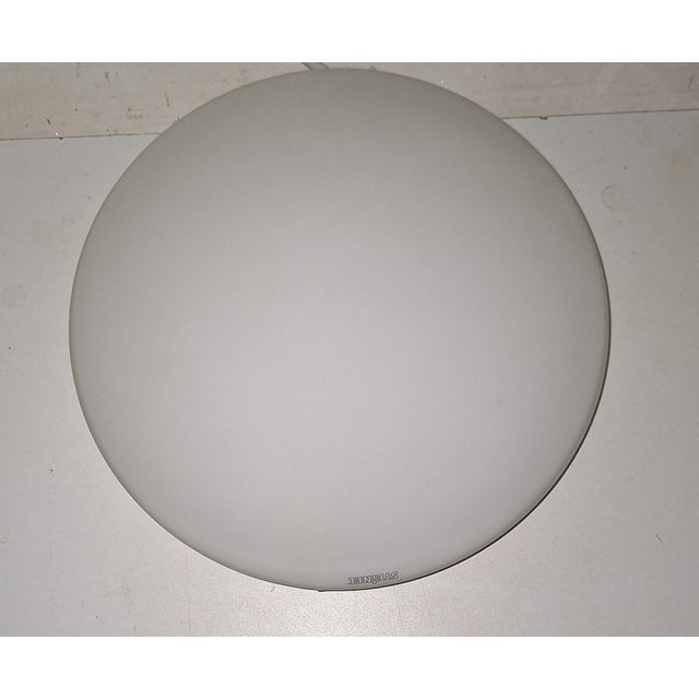 Flat Vintage Ceiling Lamp with White Opal Glass Shade from Steinel, 1980s For Sale - Image 6 of 8