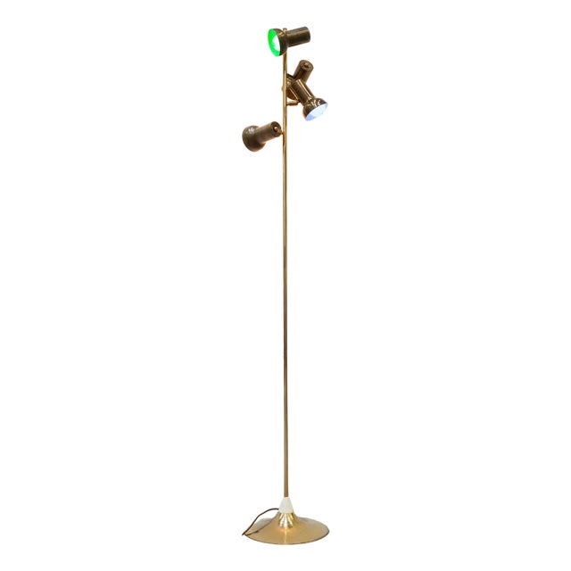 4-Light Floor Lamp in Brass, 1960s For Sale