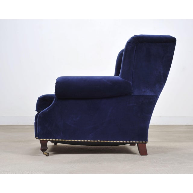 Metal Ralph Lauren English New Bohemian Artist’s Chair in Blue Velvet For Sale - Image 7 of 18