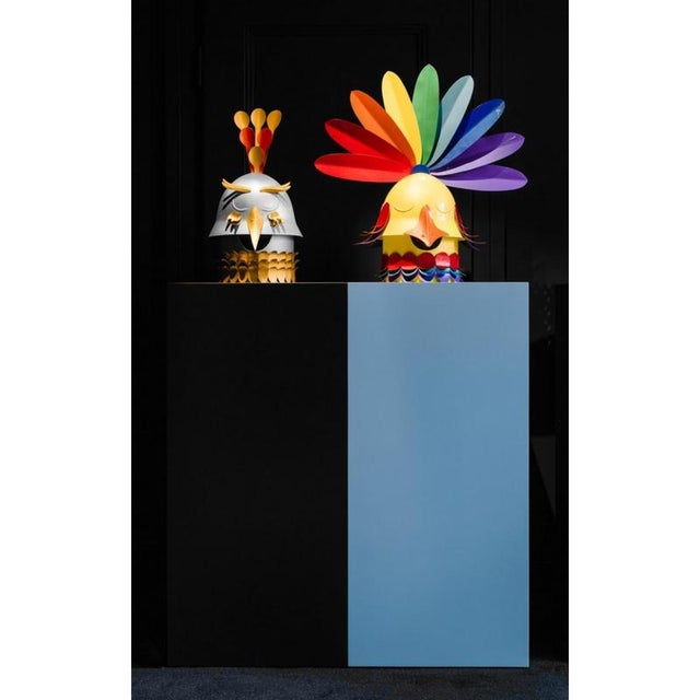 Metal Raw & Rainbow Pavone Sculpture in Powder-Coated Aluminum by Altreforme For Sale - Image 7 of 8