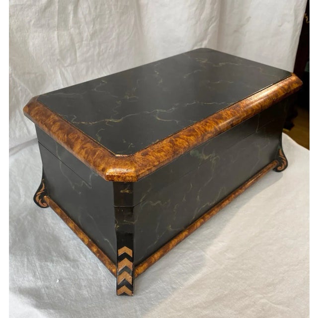 1980s John Richard Faux Marble Box With Gold Trim For Sale - Image 11 of 11