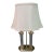 Late 20th Century Crystal & Brass Double Column Waterford Table Lamp With Original Shade For Sale
