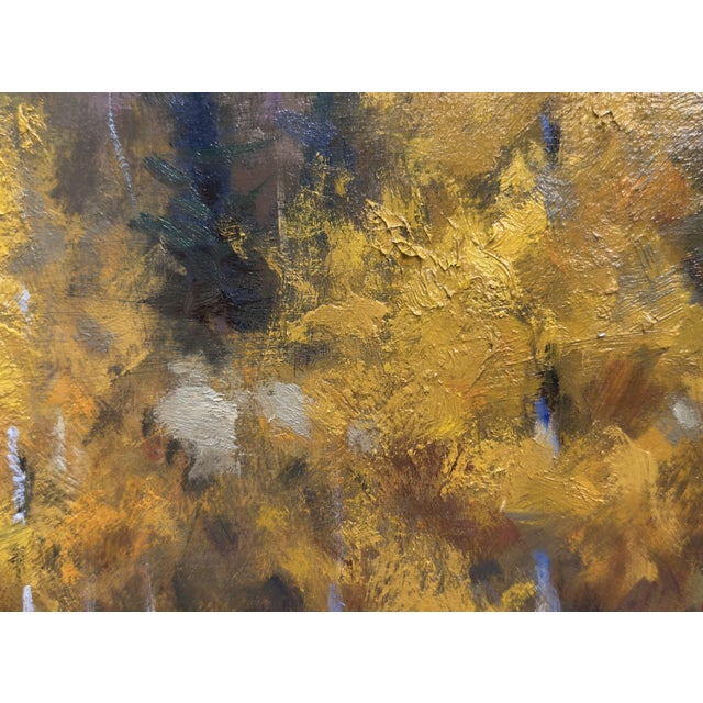 Along the Back Roads by Seth Winegar | Oil on Panel Autumn Aspens Along a River For Sale - Image 4 of 12