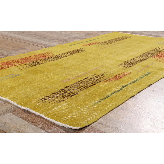 Goldenrod Zeki Muren Vintage Turkish Sivas Rug, 04'01 X 07'00 For Sale - Image 8 of 10