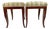 Early 19th Century French Pair of Walnut Directoire Stools For Sale