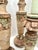 1990s Romantic Trio - Distressed Painted Wooden Candleholders For Sale - Image 5 of 10