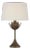 Julie Neill by Visual Comfort Signature Alberto 17" Cordless Accent Lamp in Antique Bronze Leaf with Linen Shade For Sale