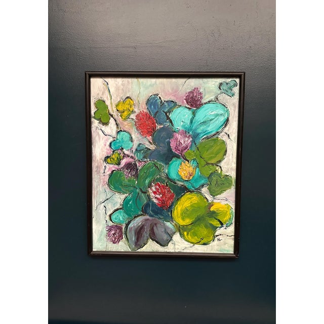 H. L., Flowers, 1950s, Oil on Canvas, Framed For Sale - Image 9 of 18